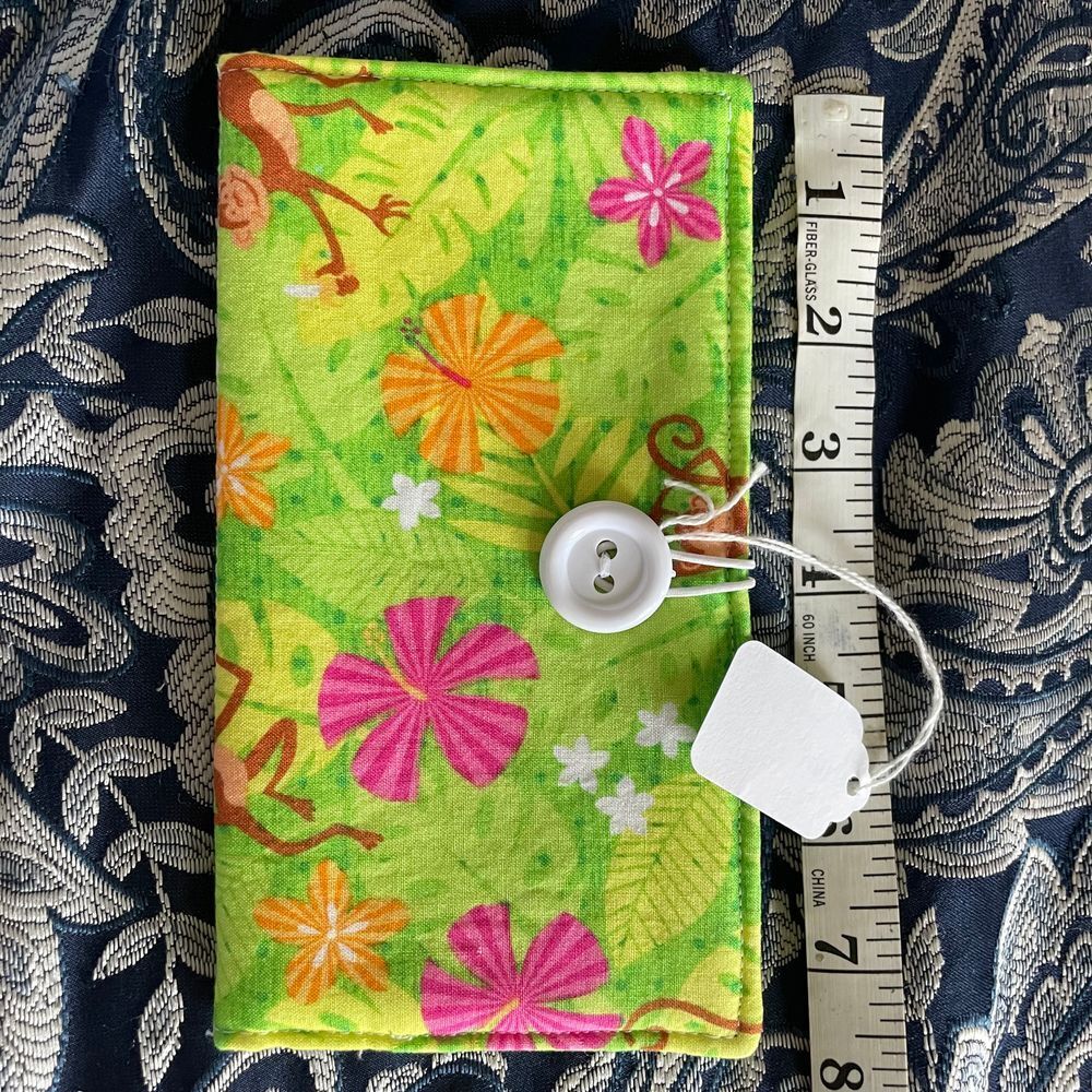 Handmade fabric wallet‎ billfold washable cotton baseball monkeys zebra NEW - Picture 12 of 16
